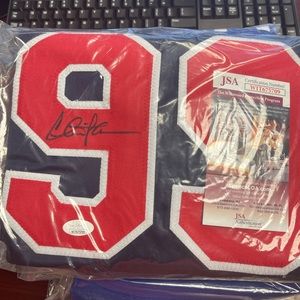 Charlie sheen autographed Indians jersey